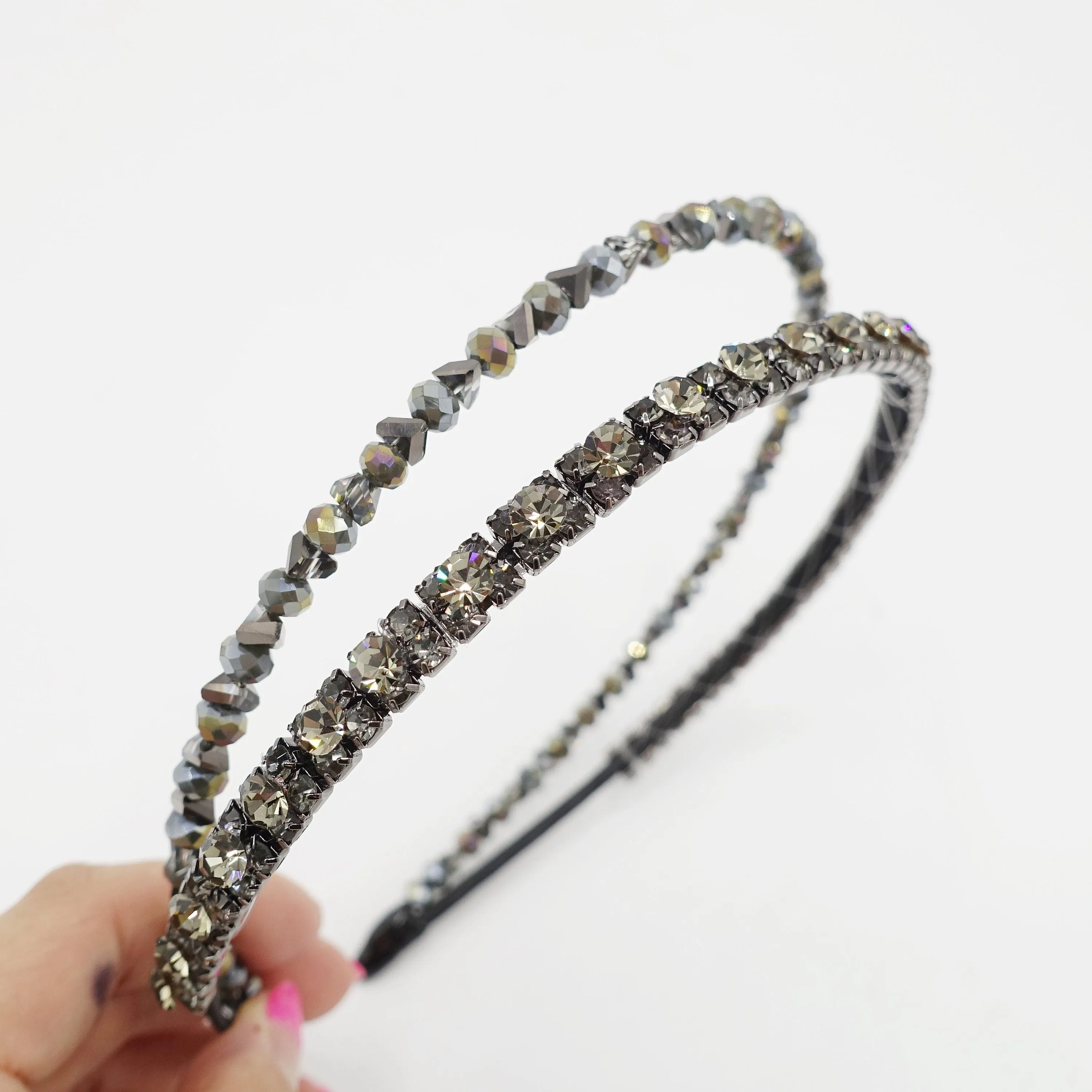 jeweled double headband rhinestone crystal embellished hairband women hair accessory