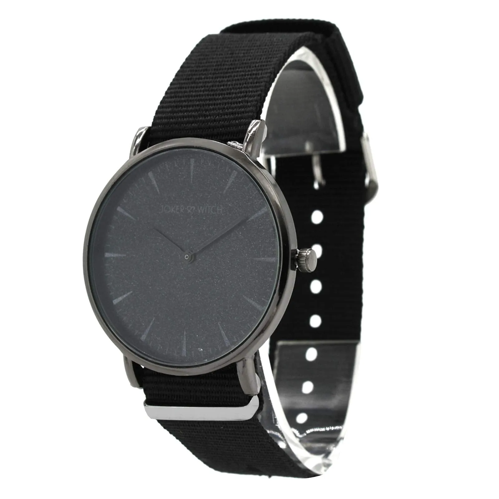 Joker & Witch Phile Analog Stainless Steel NATO Women's Watch (Black Dial Black Colored Strap)