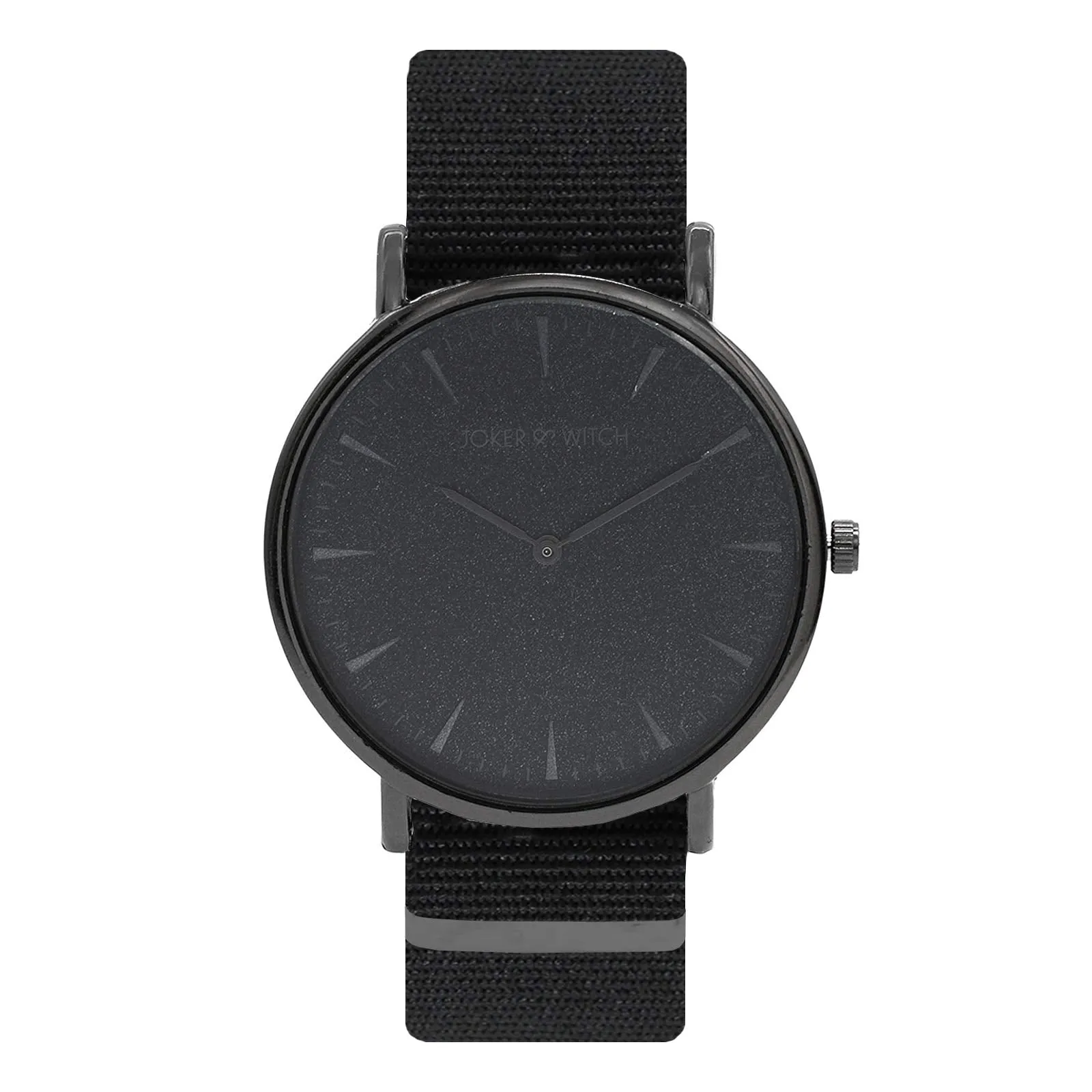 Joker & Witch Phile Analog Stainless Steel NATO Women's Watch (Black Dial Black Colored Strap)