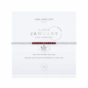 Joma Jewellery Bracelet - a little BIRTHSTONE JANUARY GARNET