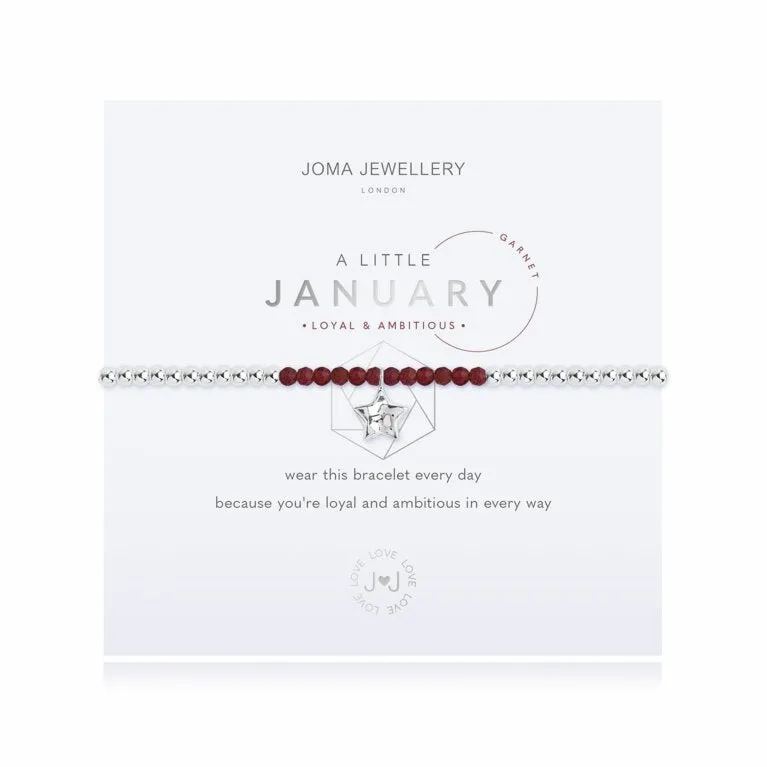 Joma Jewellery Bracelet - a little BIRTHSTONE JANUARY GARNET