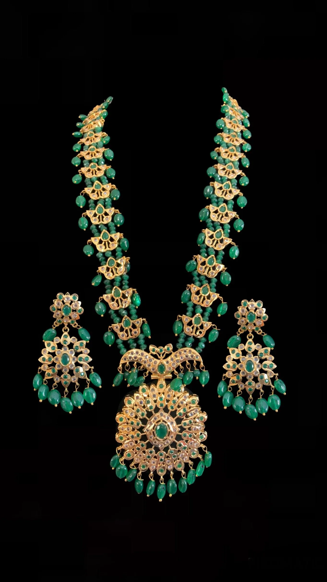 Kashf hyderabadi Rani haar in green  (  SHIPS IN 4 WEEKS )