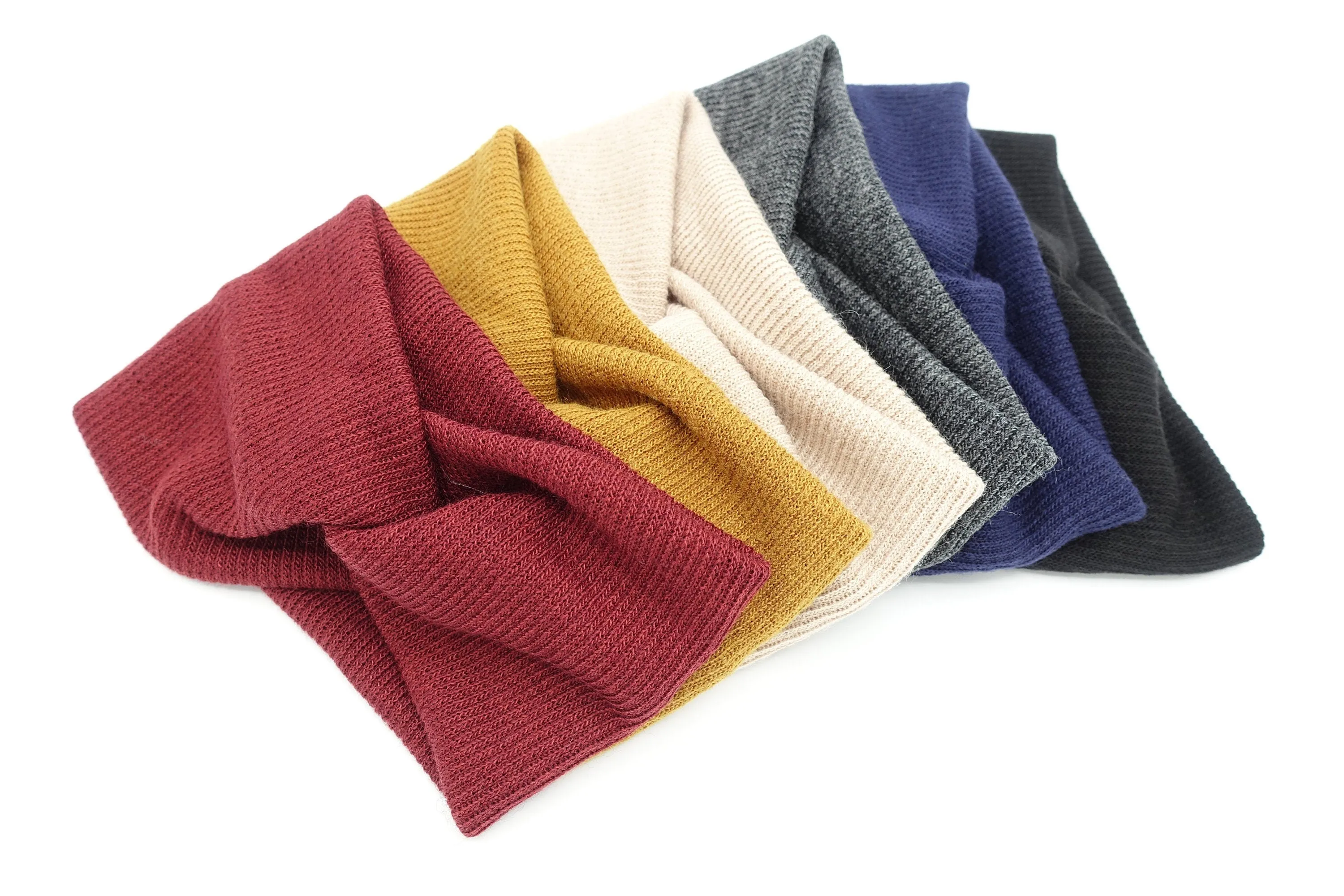 knit headband corrugated headwrap multi-functional Fall Winter neck warmer