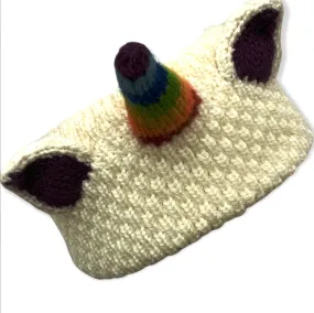 Knit Headband -Unicorn -White