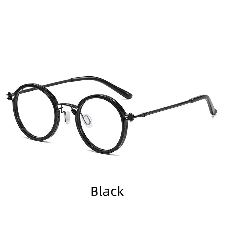 Kocolior Unisex Full Rim Round Acetate Alloy Hyperopic Reading Glasses 10749