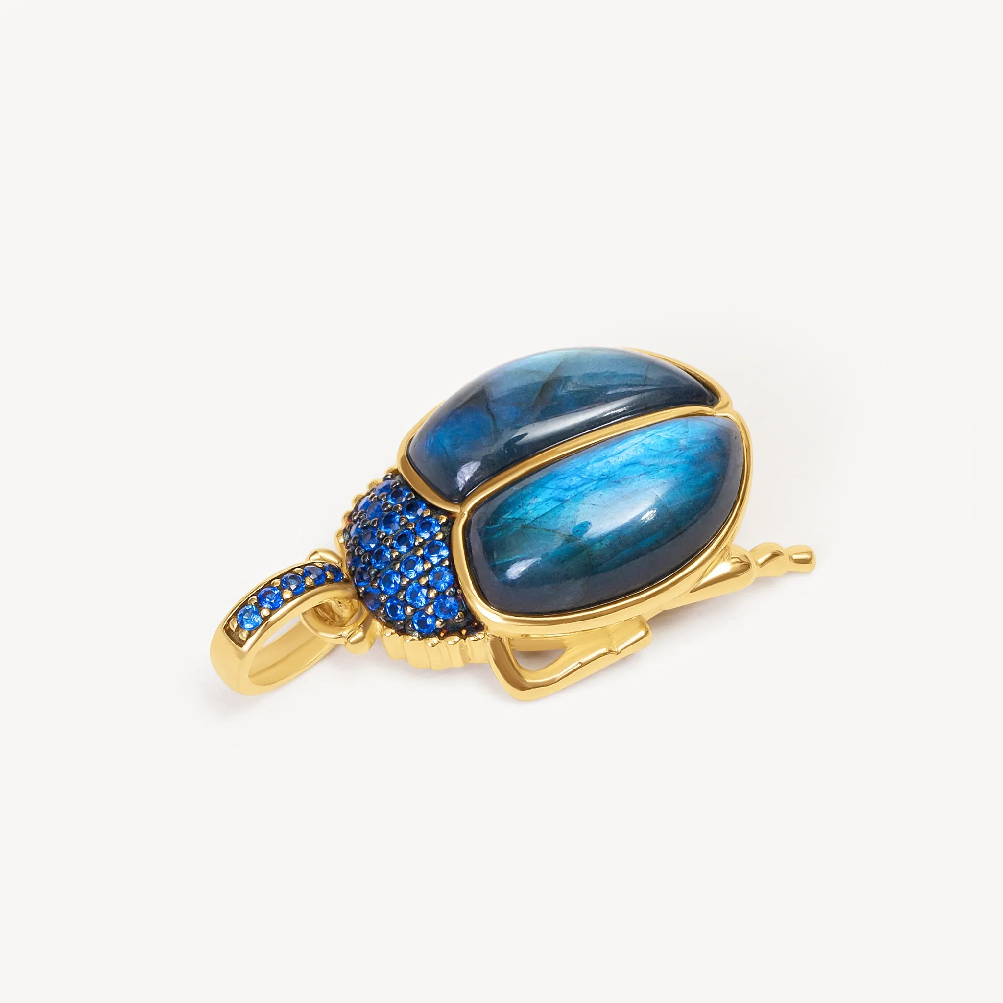 Labradorite Beetle Charm