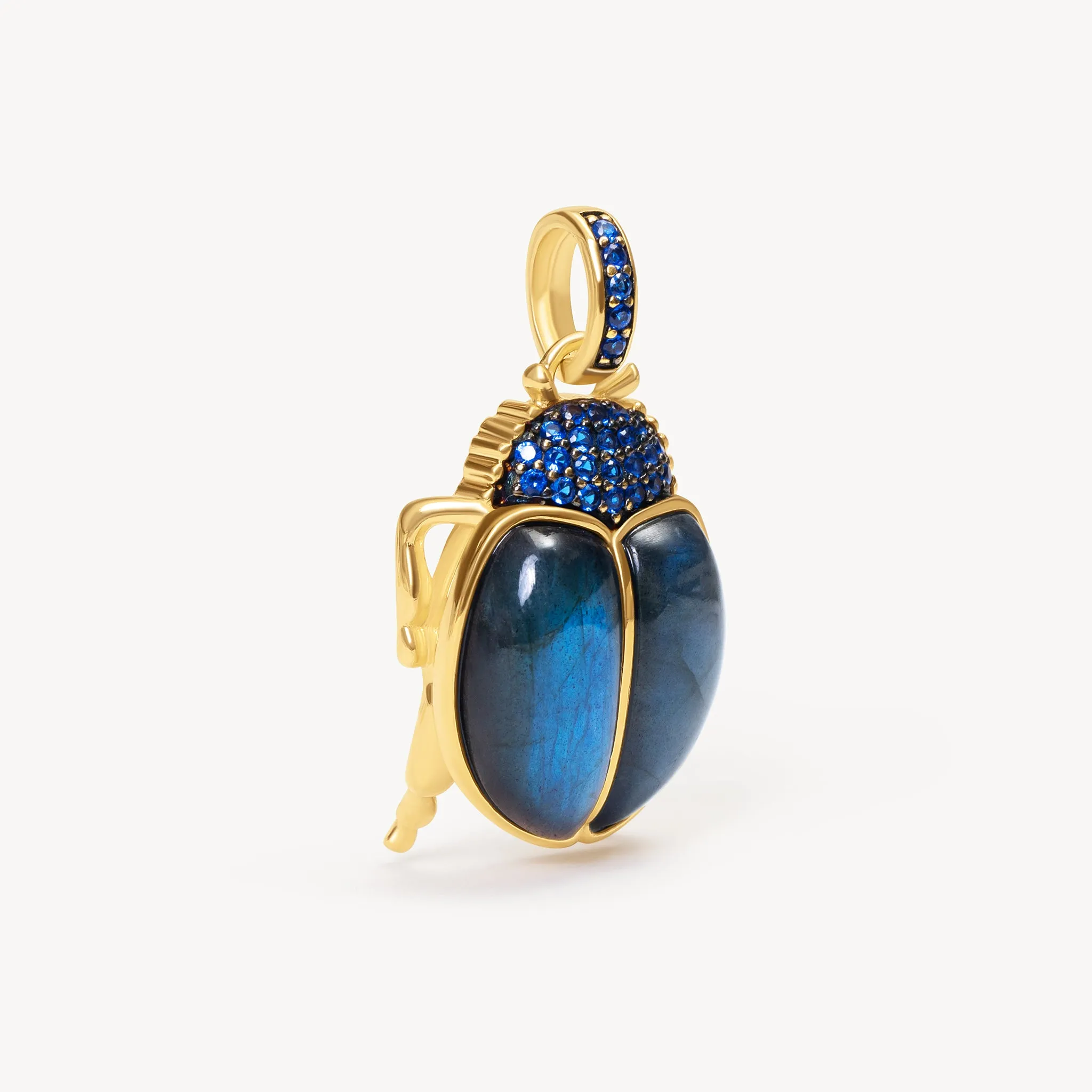 Labradorite Beetle Charm