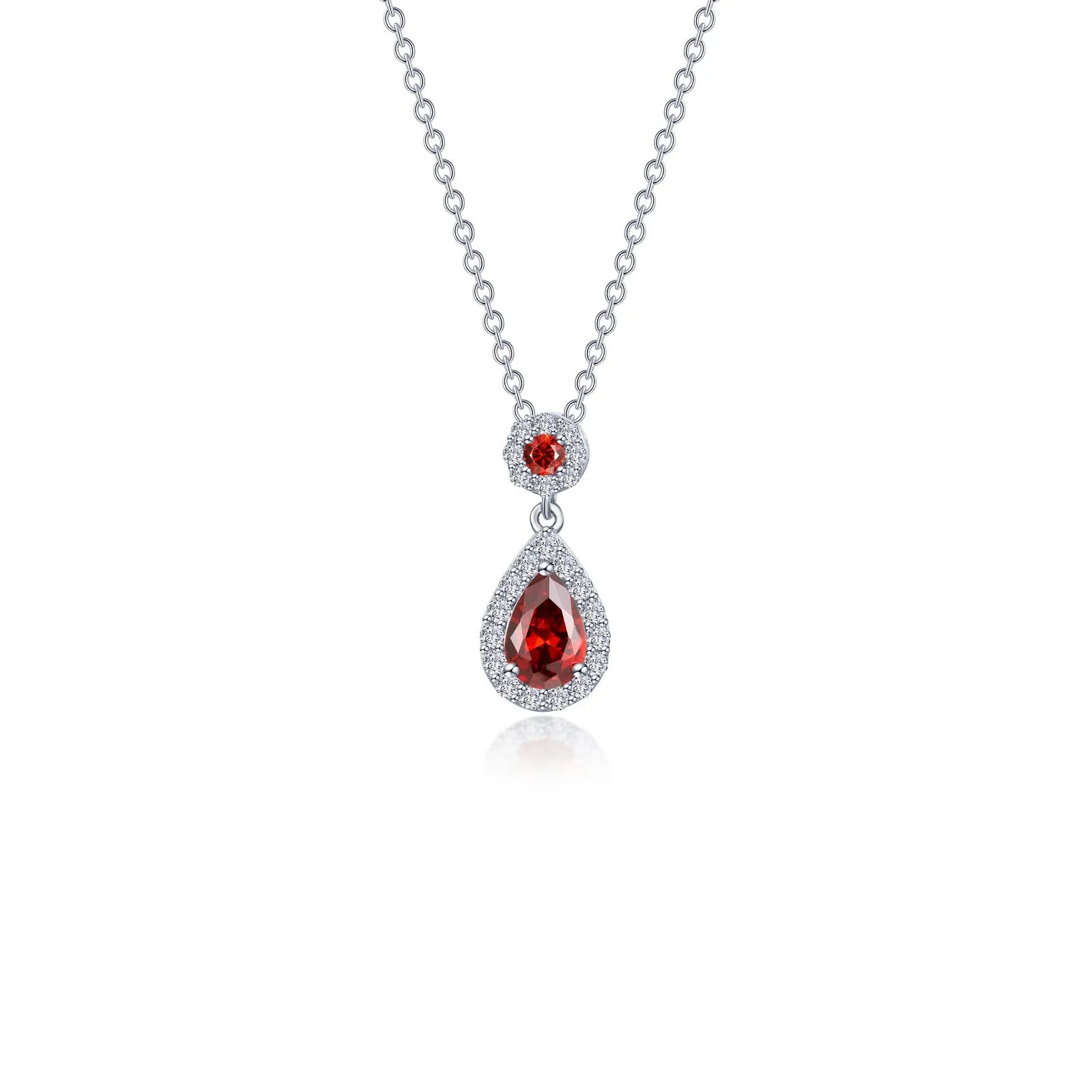 Lafonn Classic Pear Garnet Necklace N0318GNP20