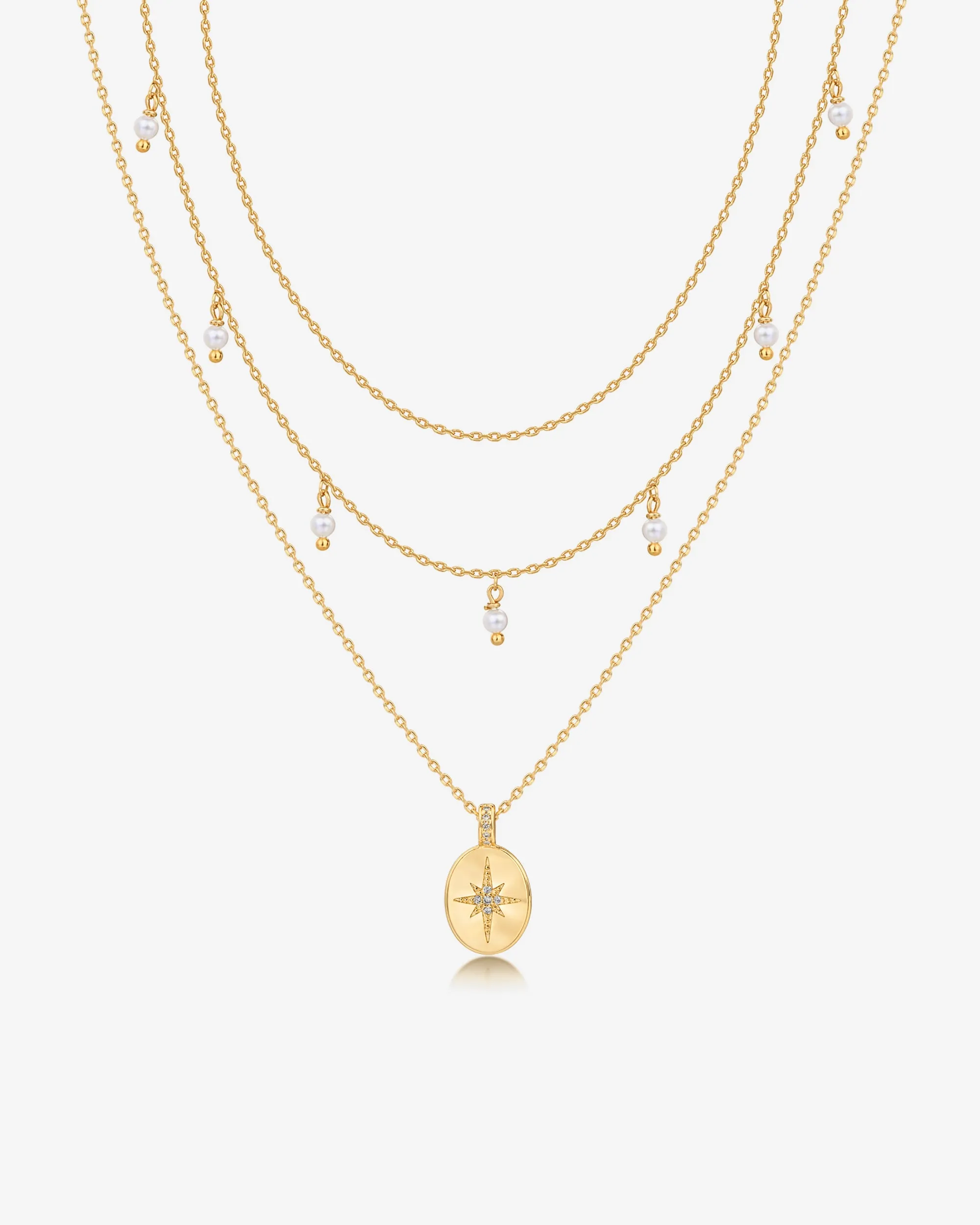 Layered North Star Pendant Necklace