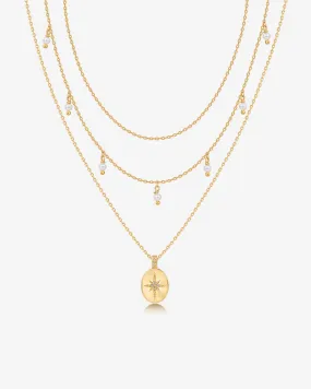 Layered North Star Pendant Necklace