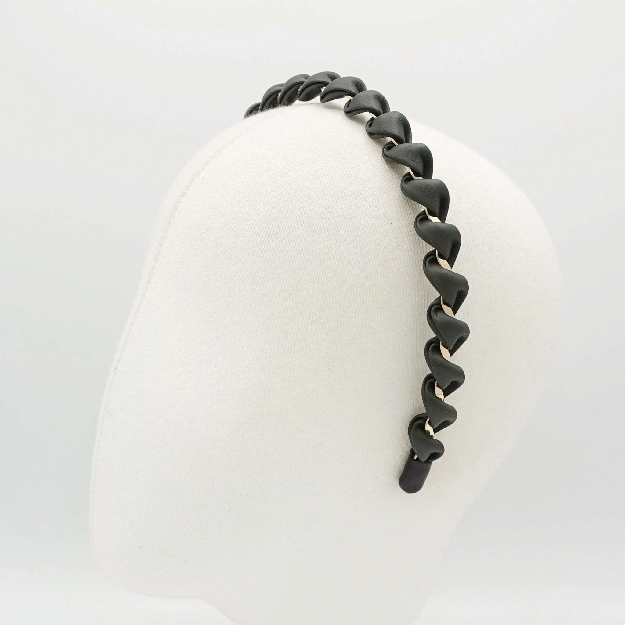 leather spiral wrap headband thin hairband women hair accessory