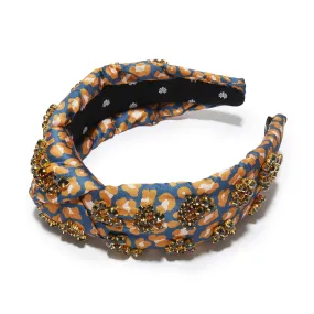 LEOPARD KNOTTED CRYSTAL HEADBAND