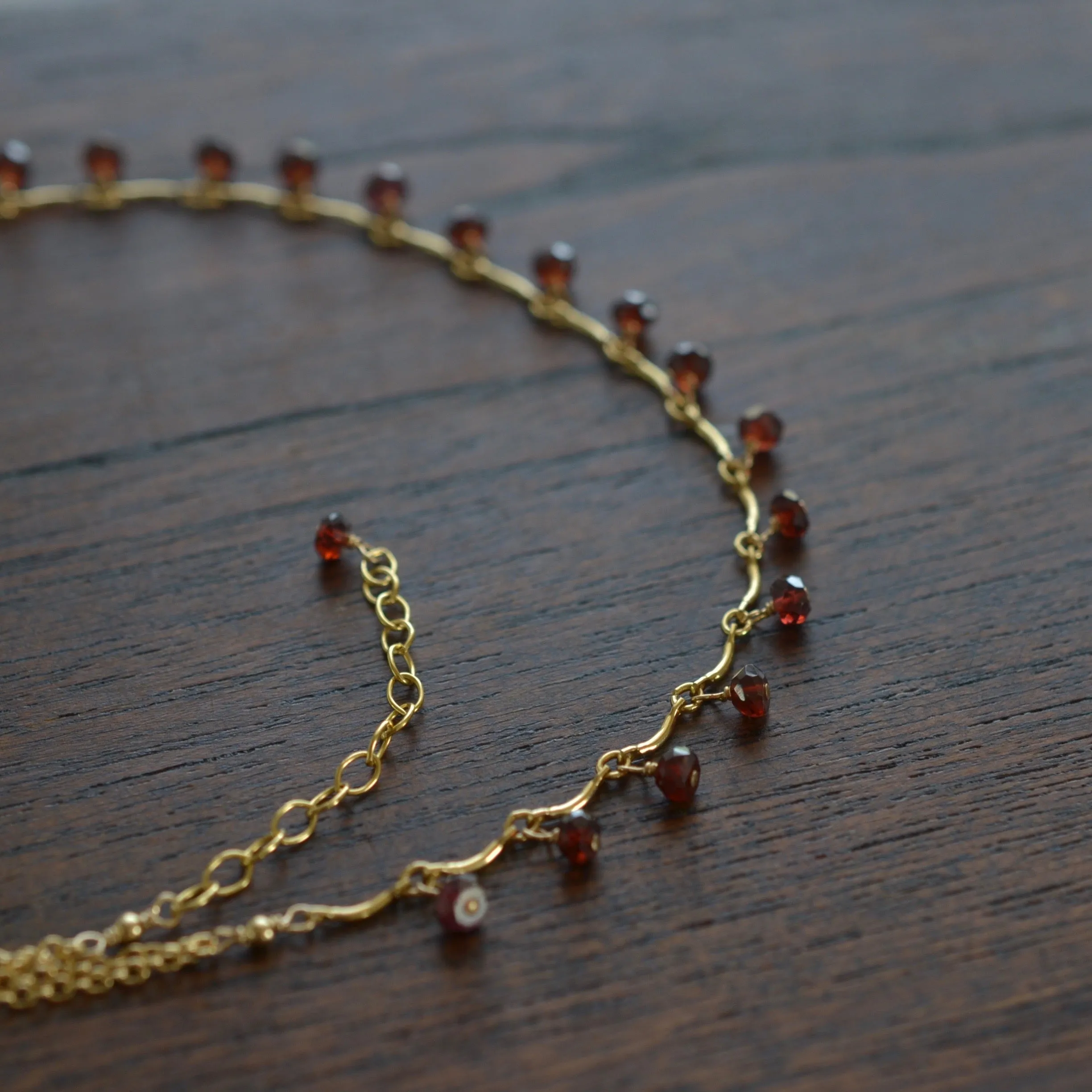 Leticia - Garnet, 14k Gold Filled Necklace