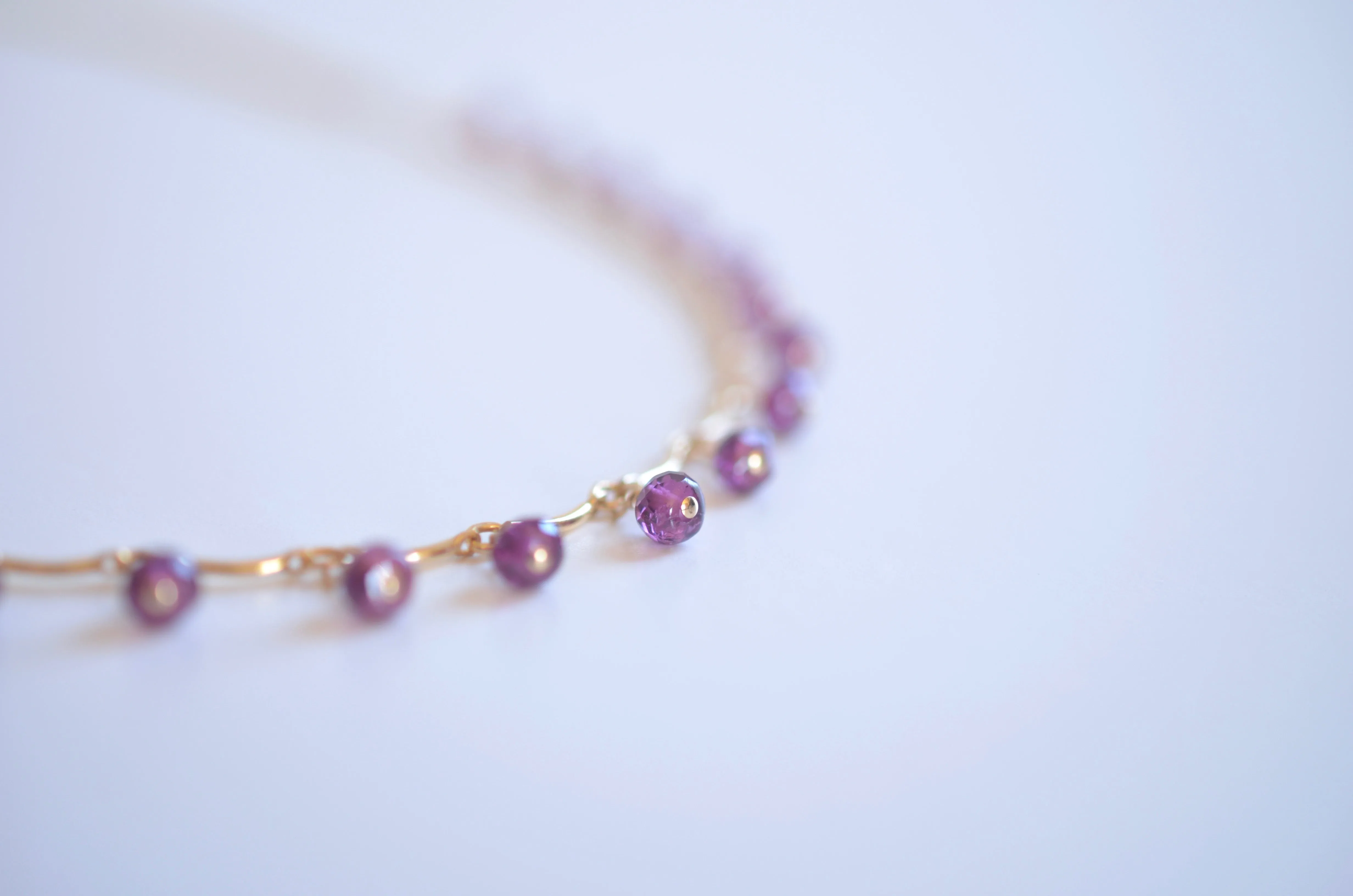 Leticia - Rhodolite Garnet, 14k Gold Filled Necklace