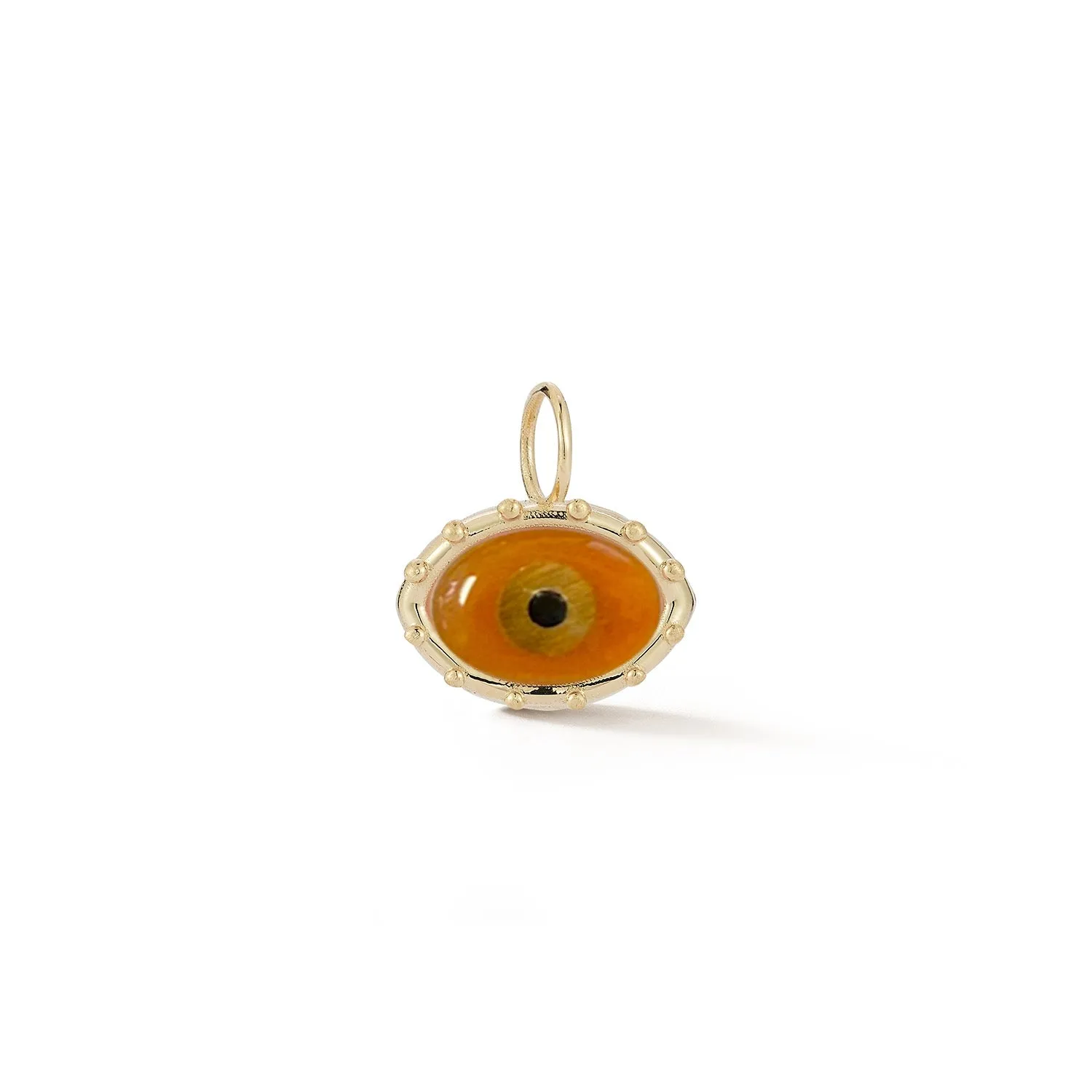 Light Carnelian and Onyx Evil Eye Charm