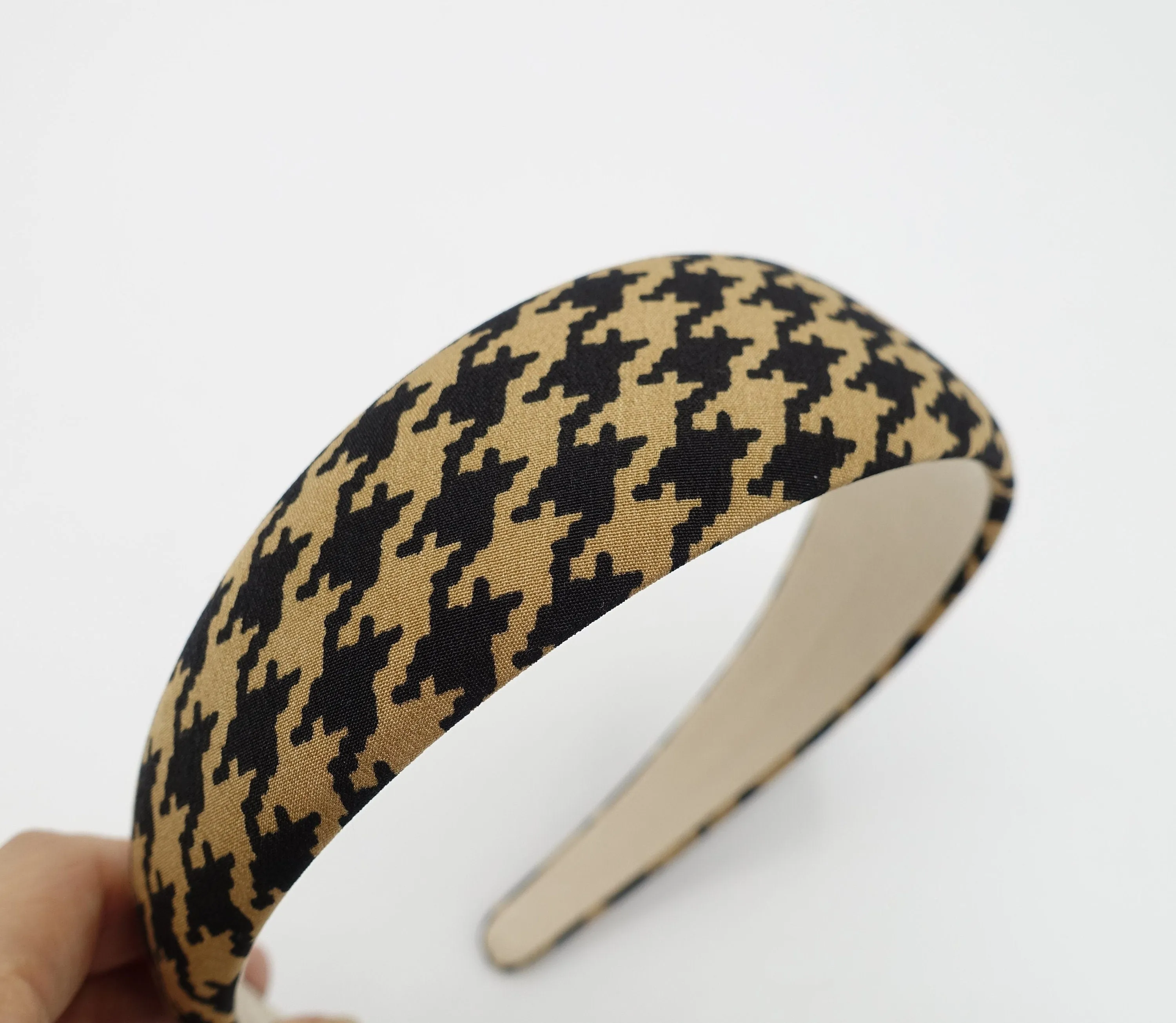 lightly padded houndstooth check headband simple Autumn headband