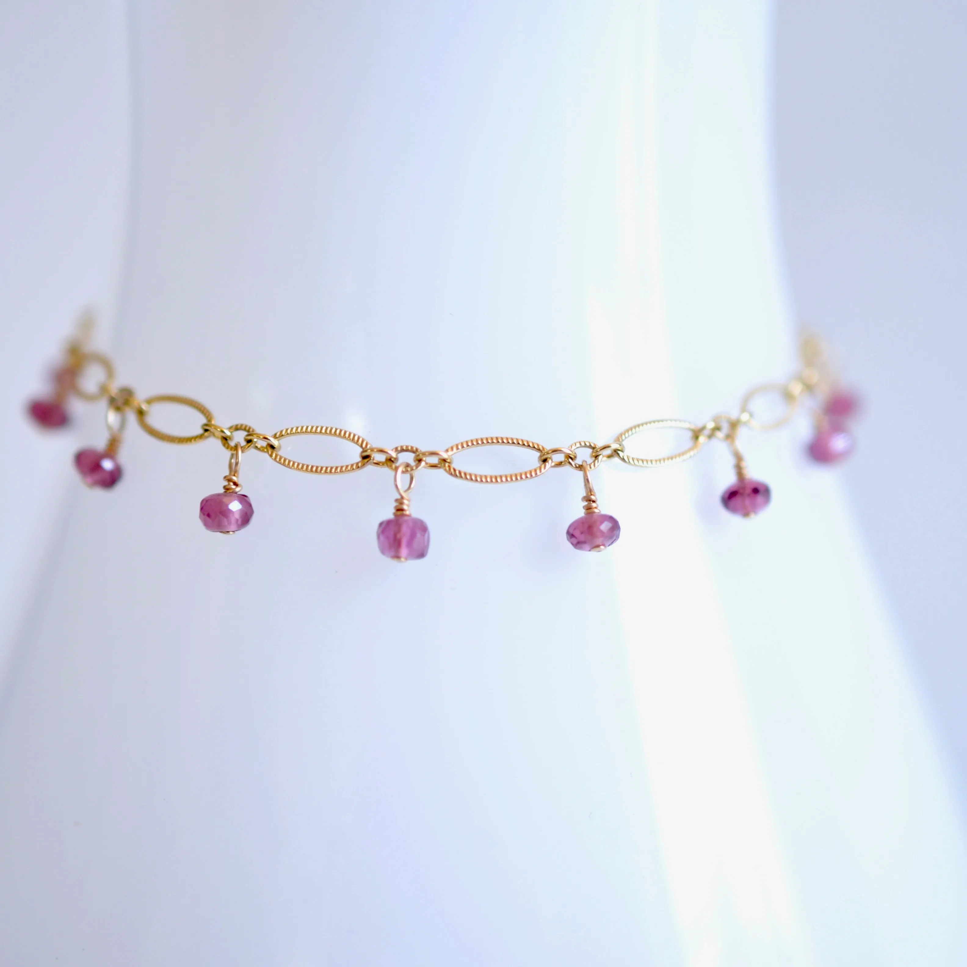 Lilibeth - Rhodolite Garnet, 14k Gold Filled Bracelet