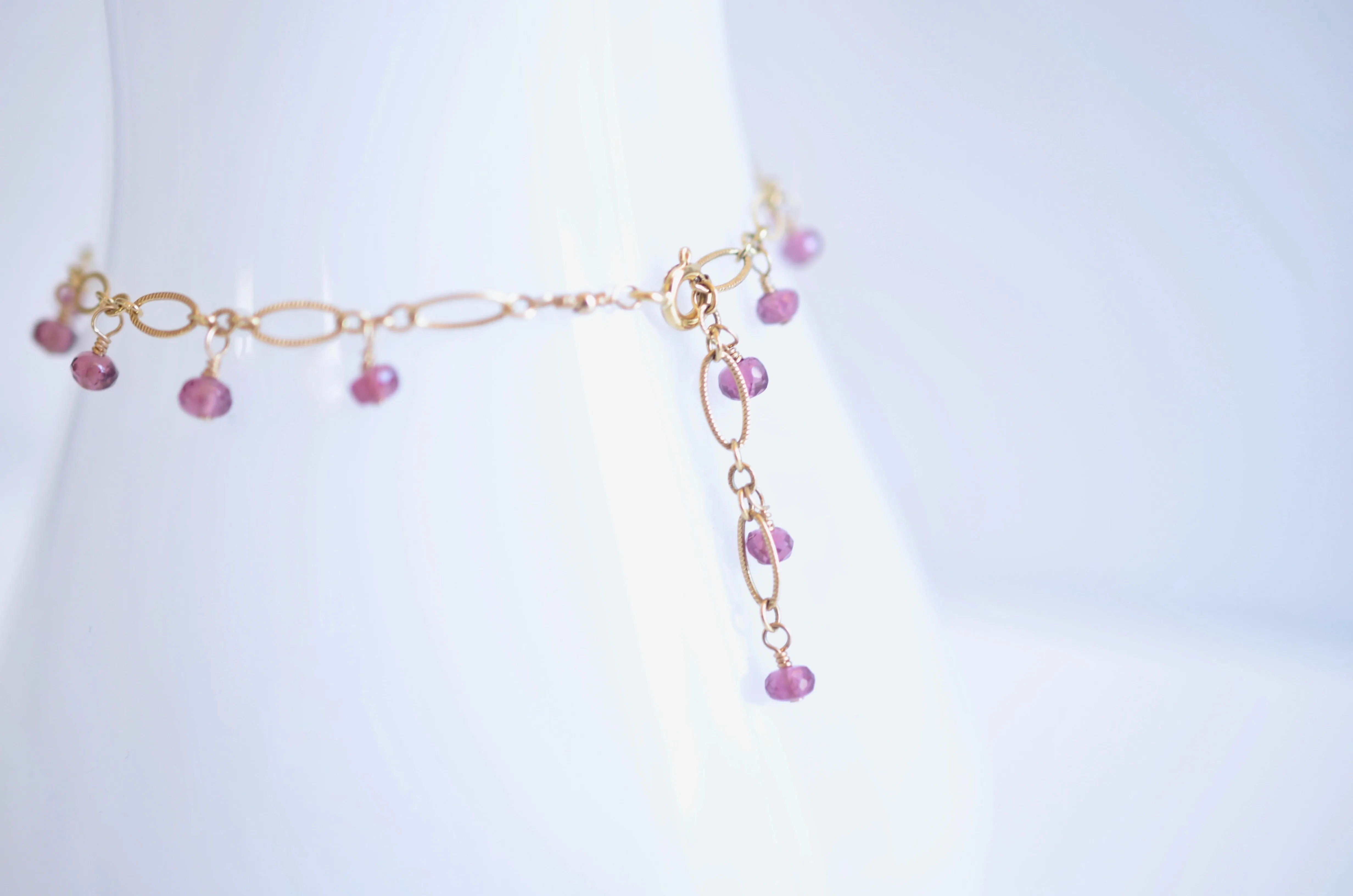 Lilibeth - Rhodolite Garnet, 14k Gold Filled Bracelet