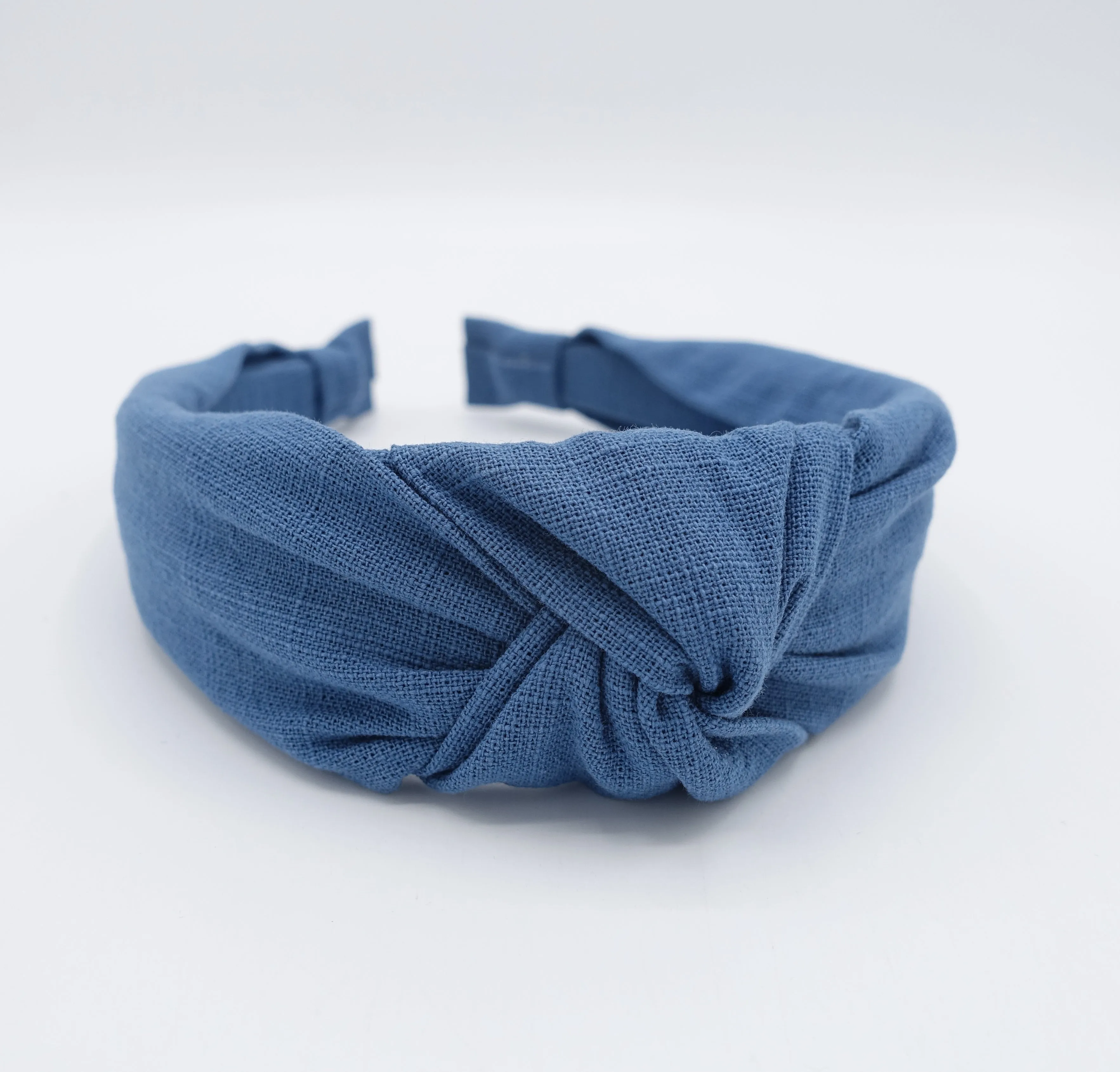 linen blend fabric top knot headband basic style hairband women hair accessory