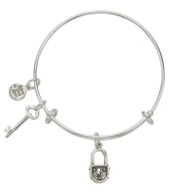 Lock - Key Charm Bangle Bracelet