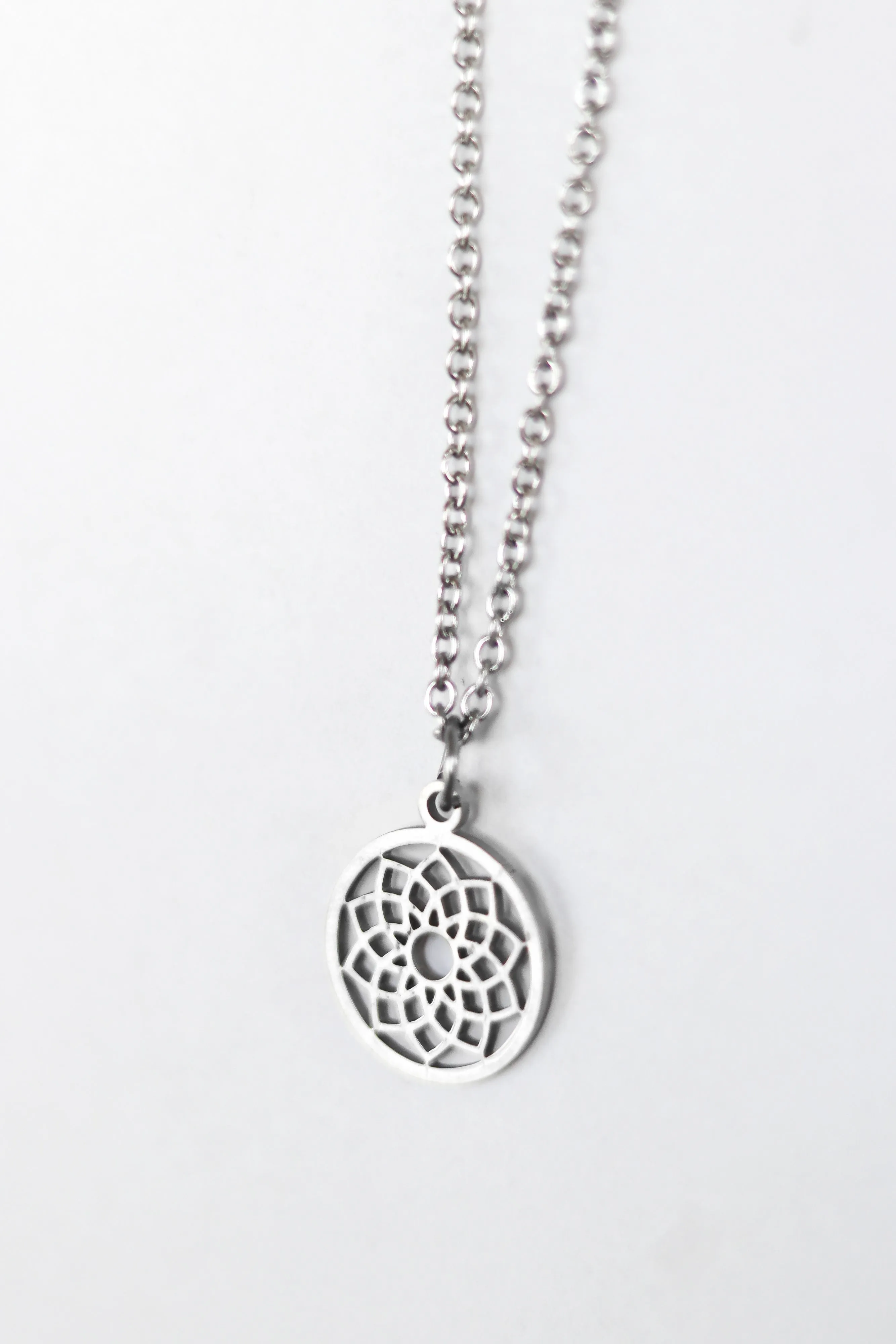 Lotus pendant necklace for men, stainless steel Sahasrara necklace, waterproof