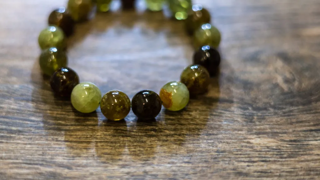 Luxury Green & Red Garnet Natural Gemstone Bracelet