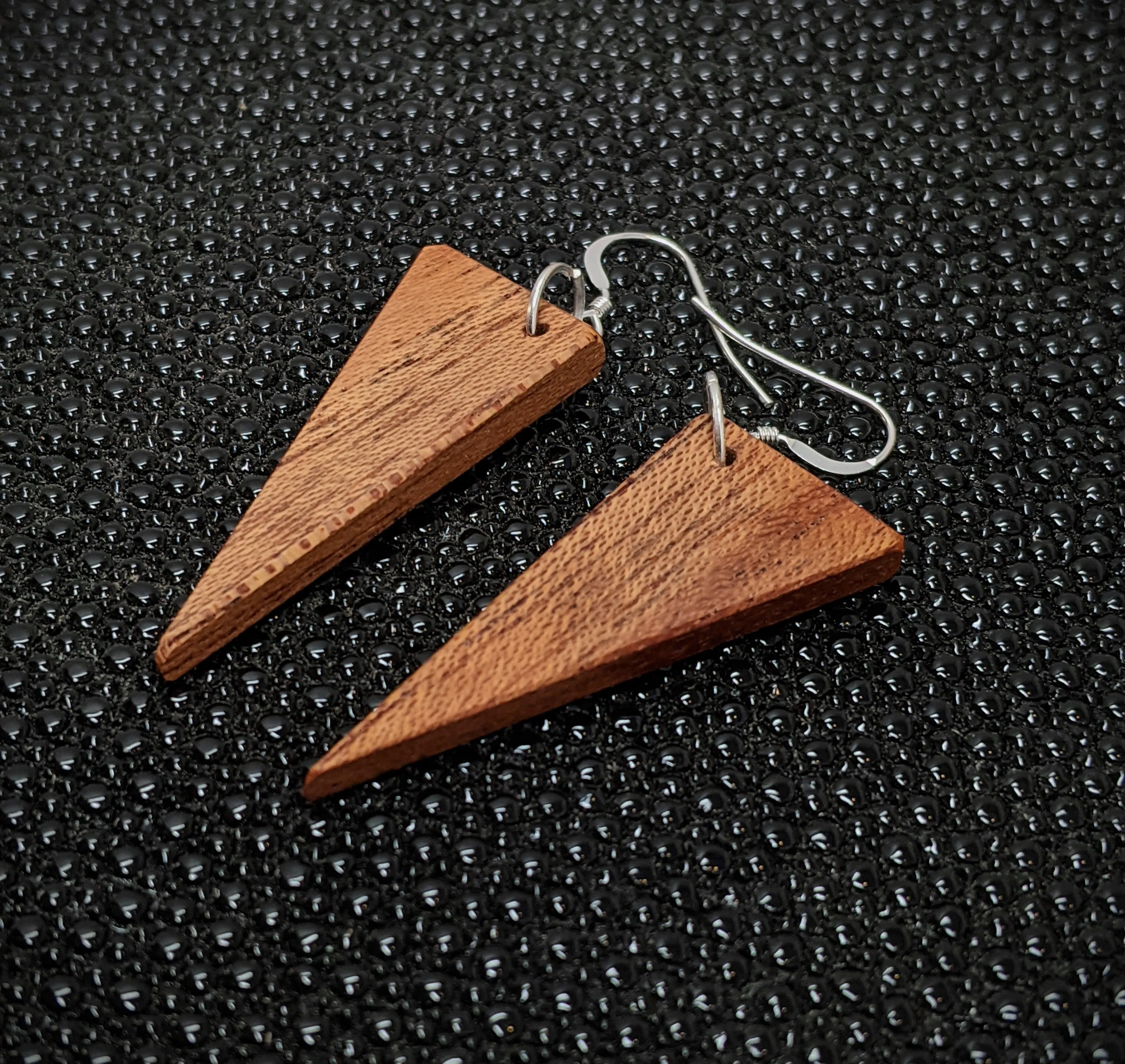 Mahogany Triangle Dangle Earrings