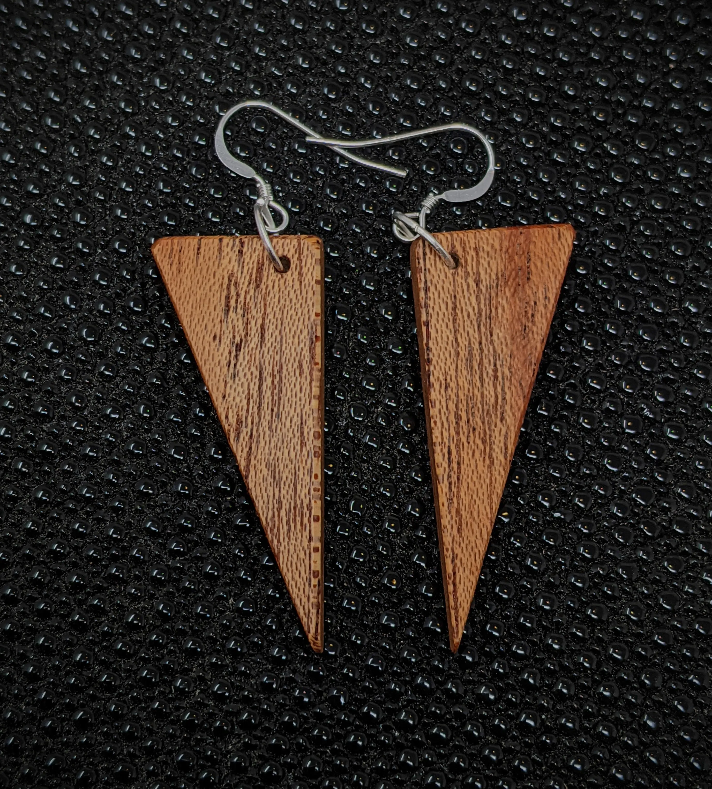 Mahogany Triangle Dangle Earrings