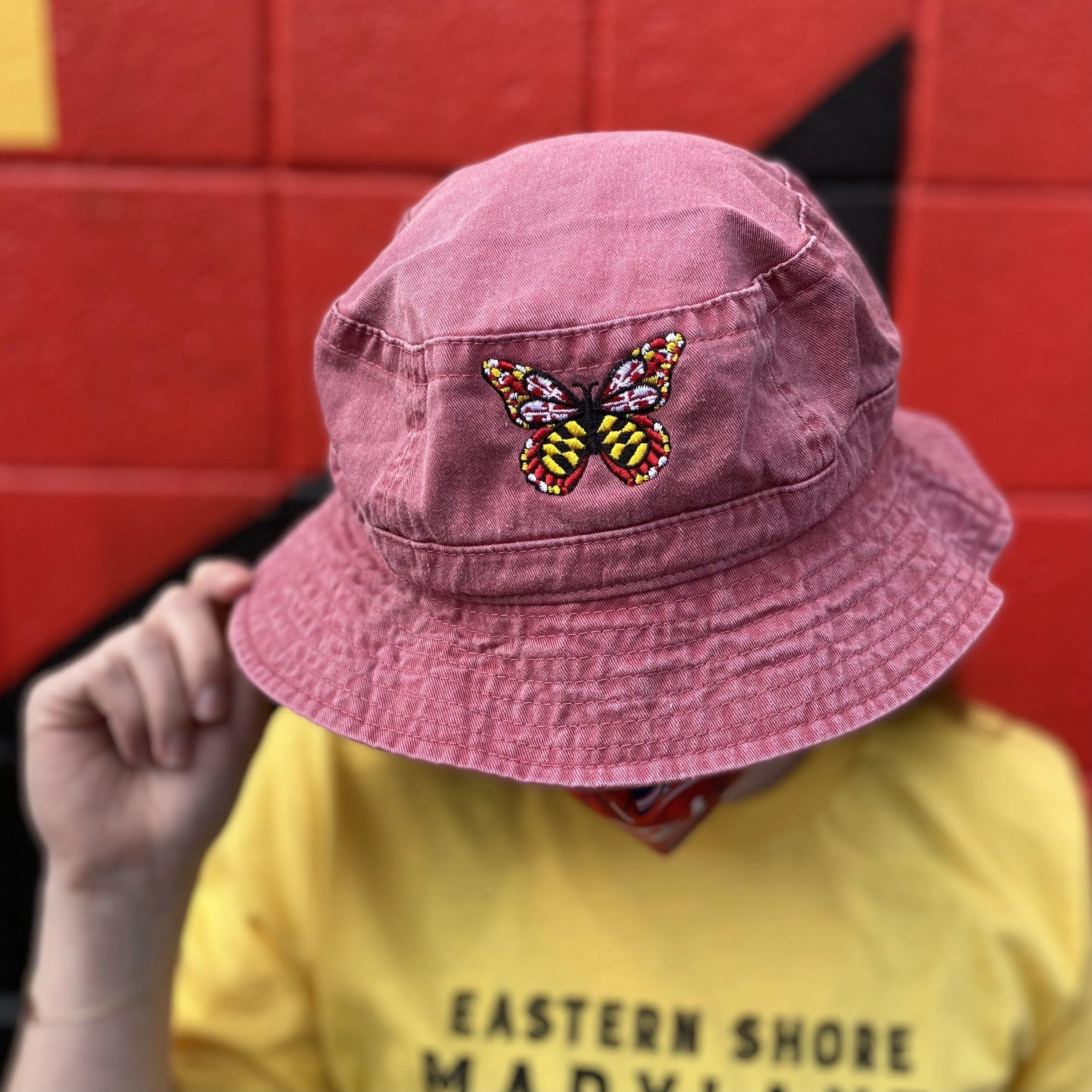 Maryland Flag Butterfly (Red) / Bucket Hat