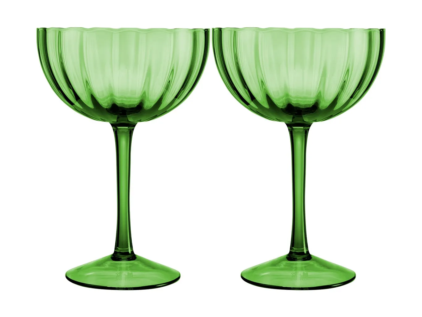 Maxwell & Williams Wicked Pink Goes Good With Green Ribbed Coupe Glass Elphaba Set of 2 Gif