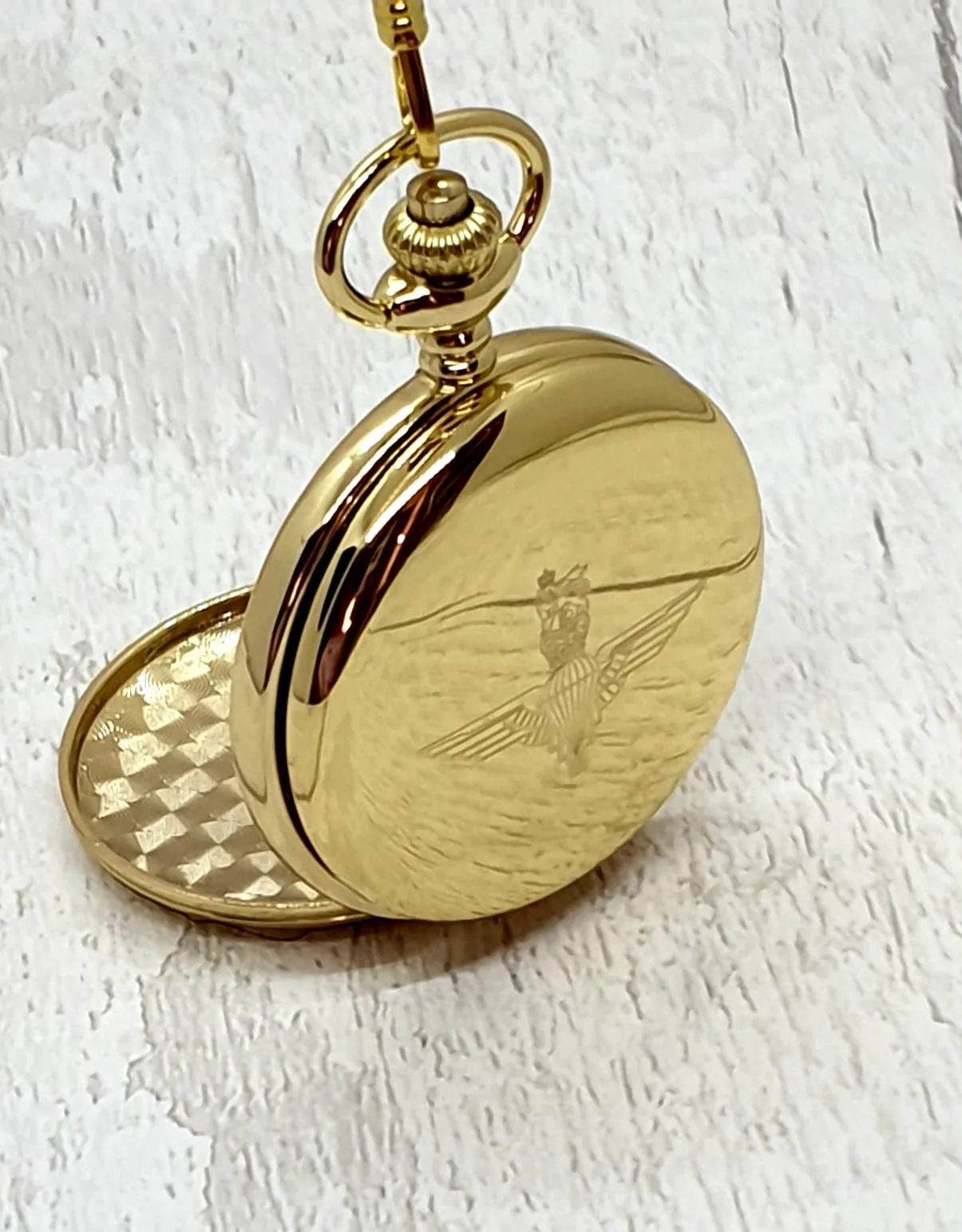 Mechanical Double Half Hunter Gold Plated Pocket Watch