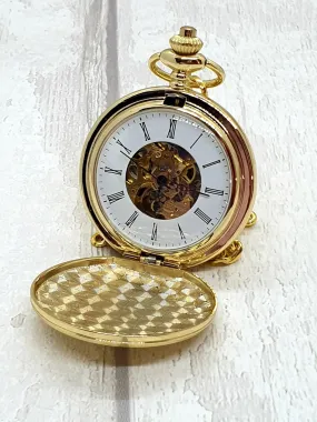 Mechanical Double Half Hunter Gold Plated Pocket Watch