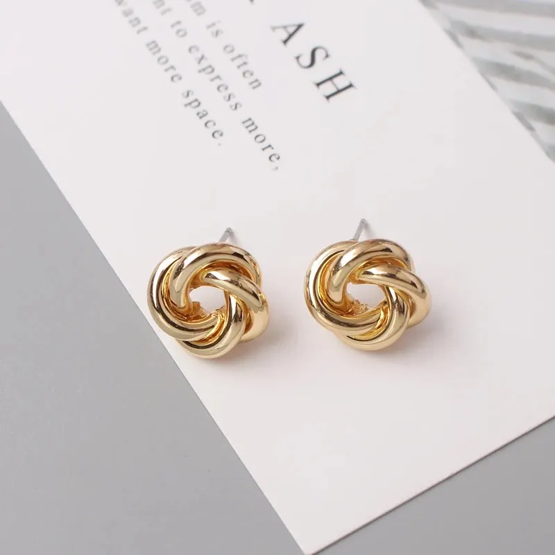 Metal Twist Knot Wind Earrings For Women Geometric Statement Brincos Maxi Party Vintage Christmas Gifts Punk Boho Jewelry