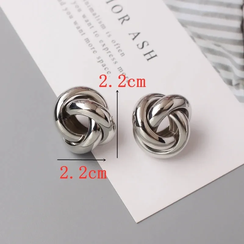 Metal Twist Knot Wind Earrings For Women Geometric Statement Brincos Maxi Party Vintage Christmas Gifts Punk Boho Jewelry