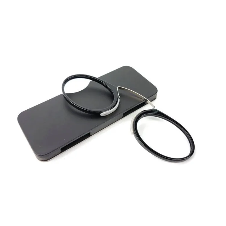 Mini Clip Nose Style Presbyopic Glasses without Temples, Positive Diopters: 2.50(Black)