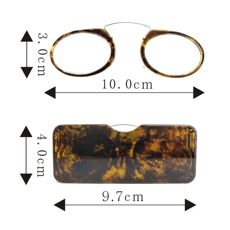 Mini Clip Nose Style Presbyopic Glasses without Temples, Positive Diopters: 2.50(Black)