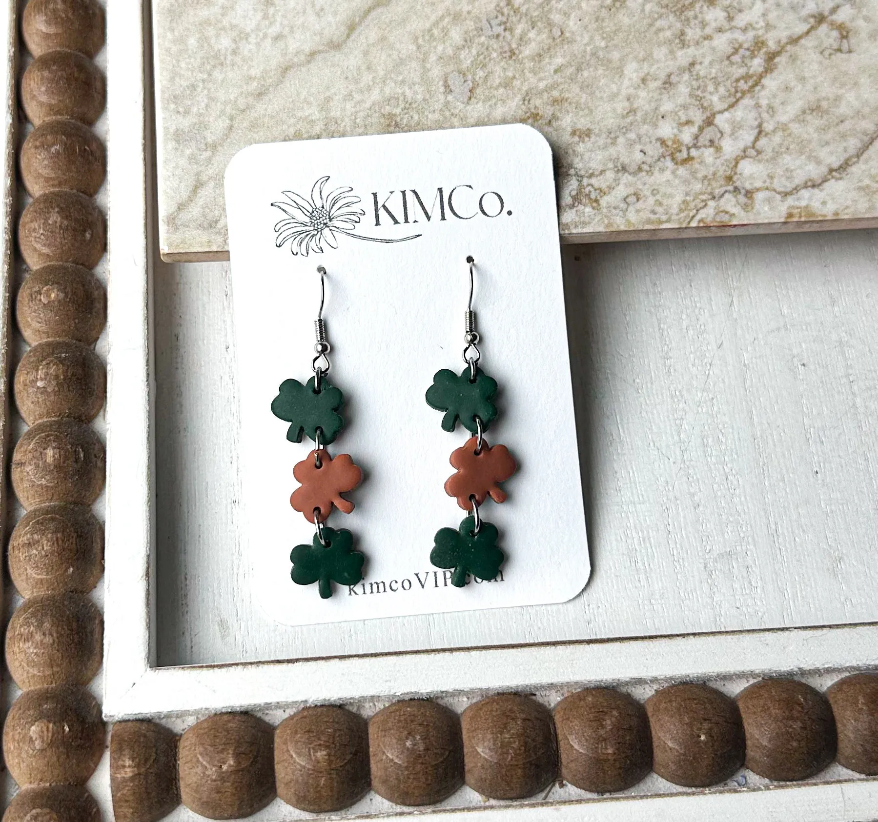 Mini Shamrock Polymer Clay Earrings|statement earrings|gifts for her|colorful earrings|boho earrings|abstract earrings|green earrings|shamrocks|St. Patricks Day