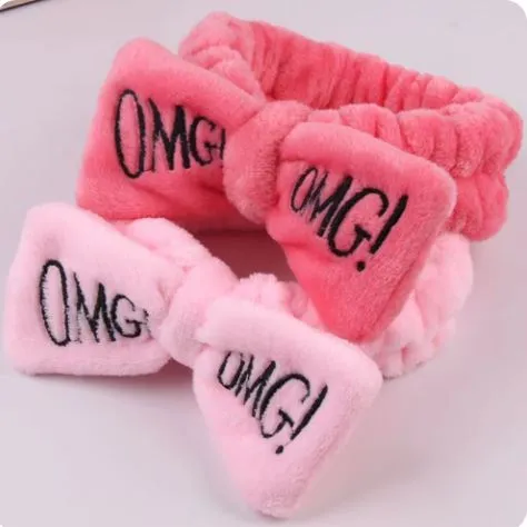 Miss Beauty New OMG Facial Hairband, Headband, Facial Band , Facial Makeup  Headband Bow Plush Cute Solid Color Bath Headband