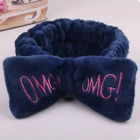 Miss Beauty New OMG Facial Hairband, Headband, Facial Band , Facial Makeup  Headband Bow Plush Cute Solid Color Bath Headband