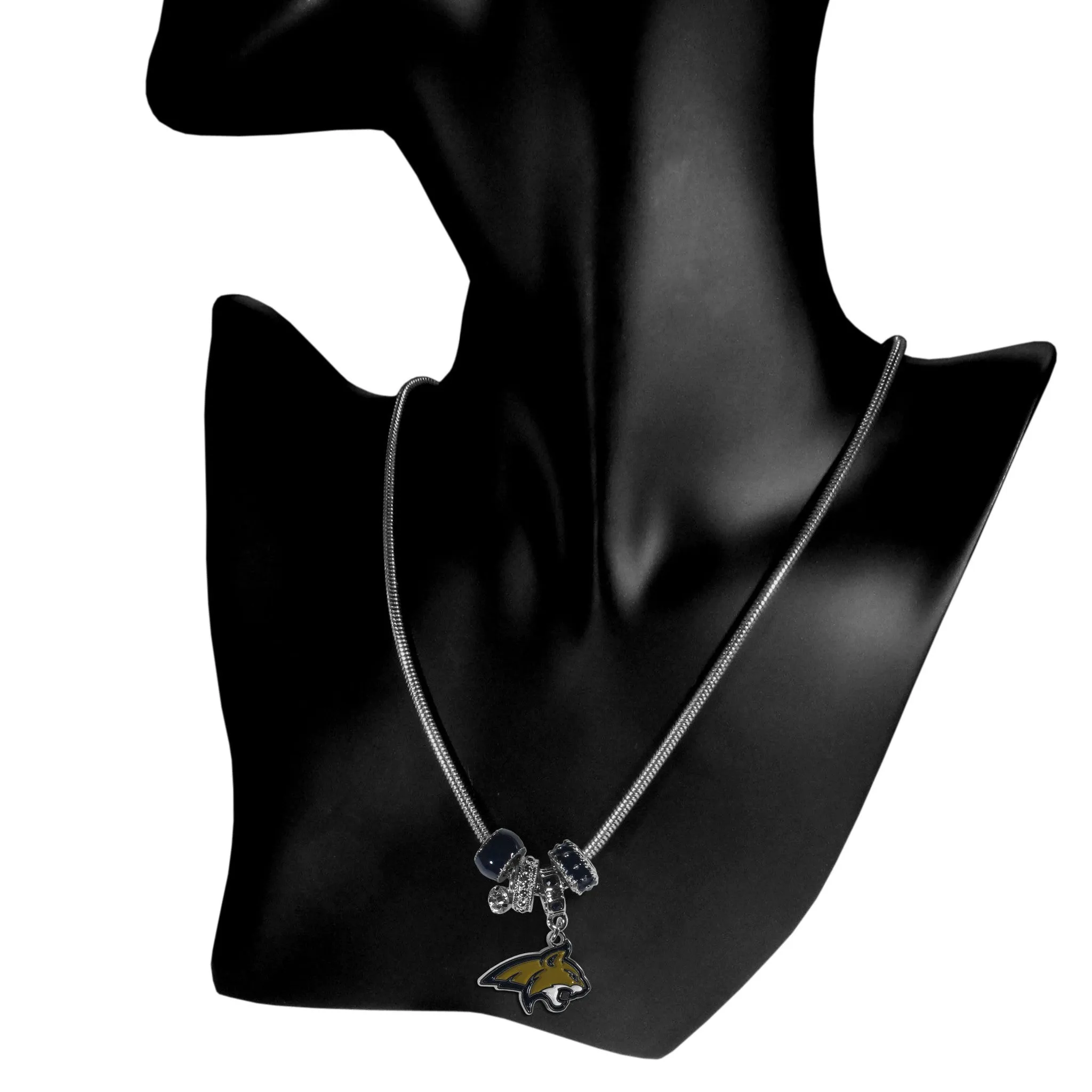 Montana St. Bobcats Euro Bead Necklace