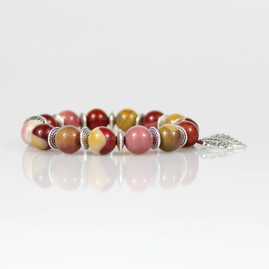 Mookaite Indian Warrior Bead Bracelet