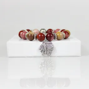 Mookaite Indian Warrior Bead Bracelet