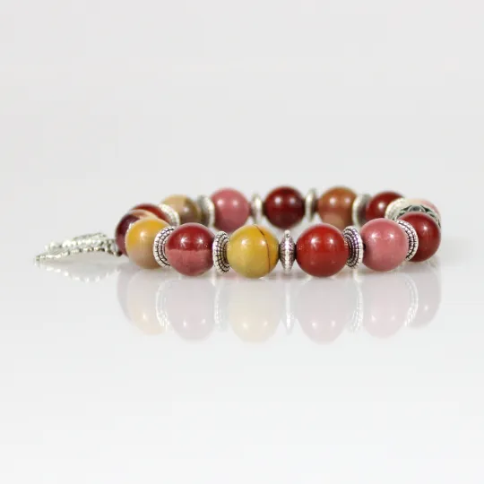 Mookaite Indian Warrior Bead Bracelet