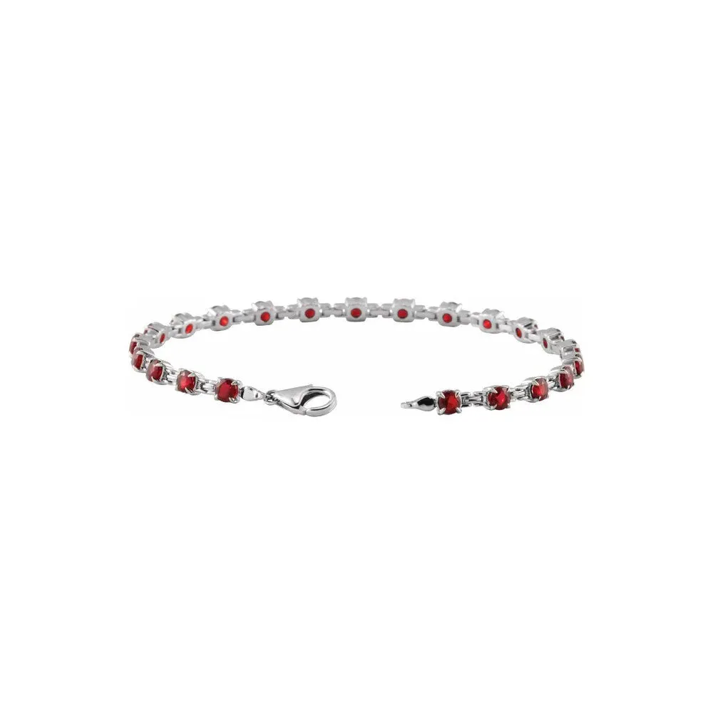 Mozambique Garnet Line Bracelet (14K)