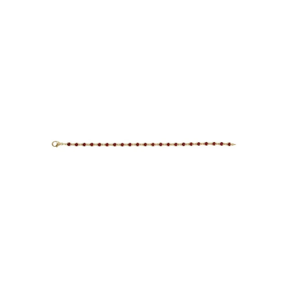 Mozambique Garnet Line Bracelet (14K)