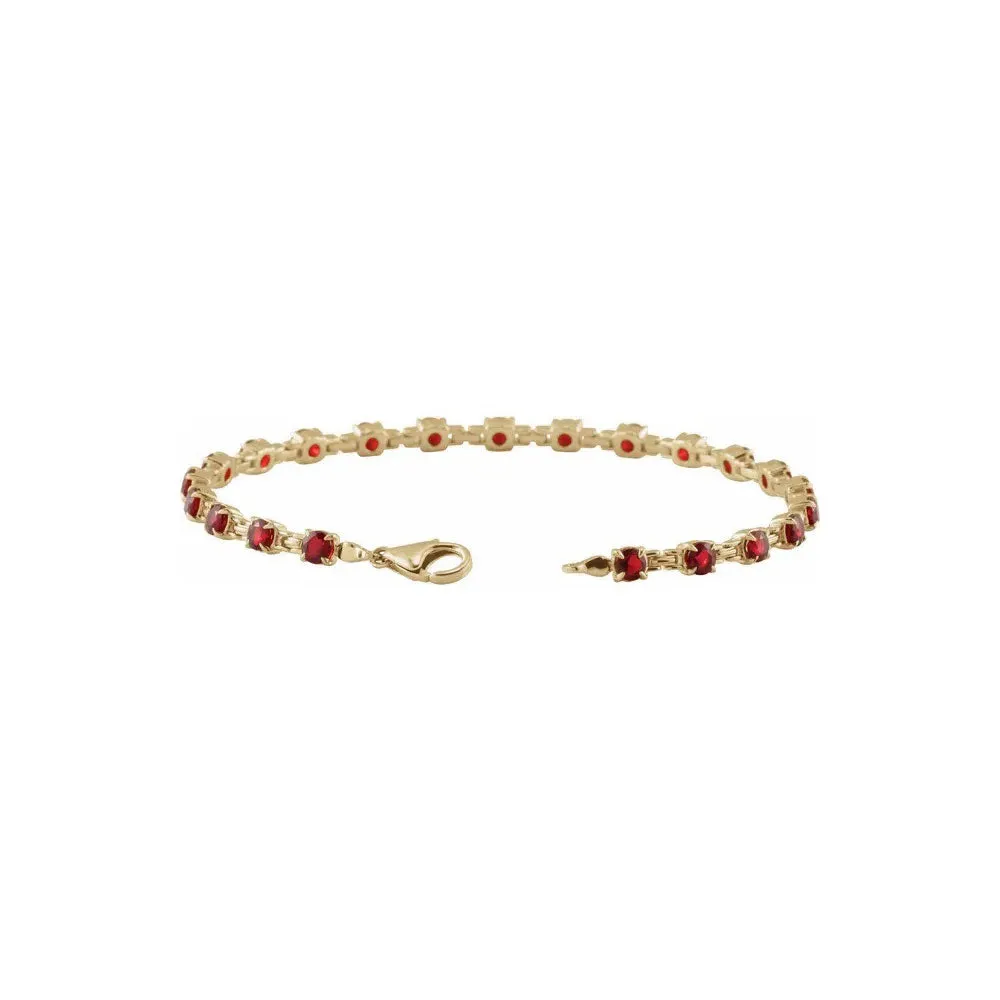 Mozambique Garnet Line Bracelet (14K)