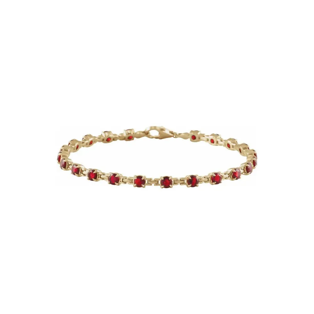 Mozambique Garnet Line Bracelet (14K)