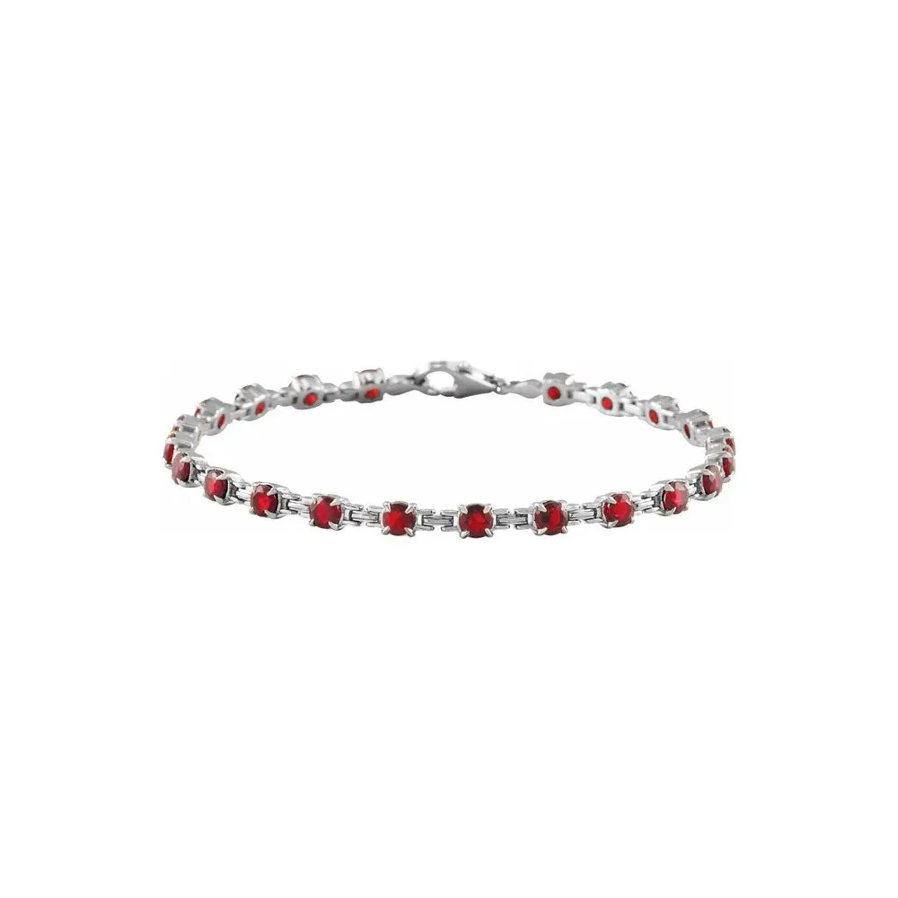 Mozambique Garnet Line Bracelet (14K)