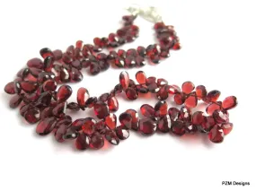 Mozambique Red Garnet Necklace. Gift for her