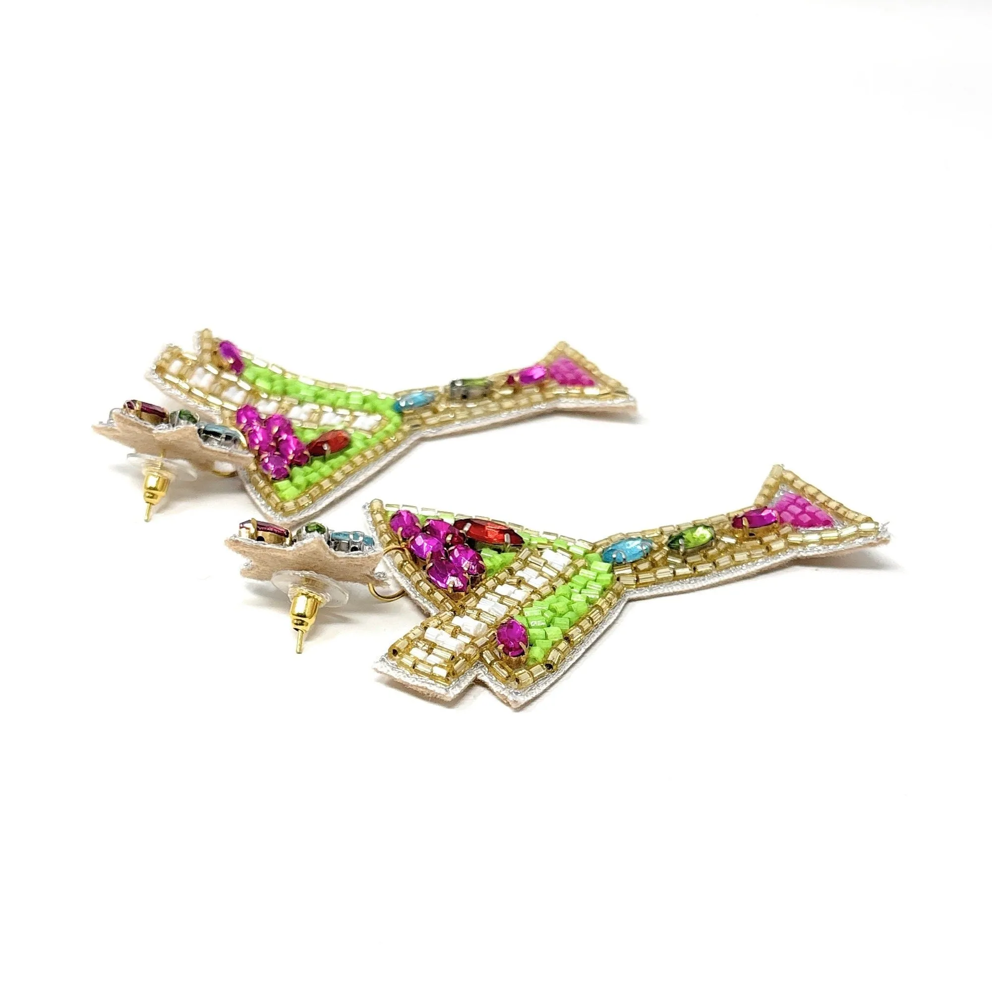 Multicolor Martini Beaded Earrings